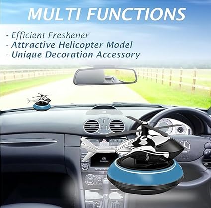 Solar Powered Helicopter for Car Accessories for Dashboard with Aroma Diffuser for Car interior Dashboard Helicopter Solar Car Accessories Oil, Ocean, Pack fo 1