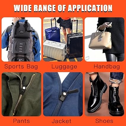 Zipper Repair Kit, 1 Pcs Instant Zipper Sliders with Nylon Pull Tabs Cords, Replacement Metal Zipper Pull for Sliding Teeth, Universal Screw Fix Removable Zippers for Bags, Garments.