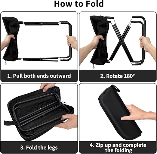 Folding Stool, Mini Outdoor Camping Stool, Portable Small Foldable Lightweight Hunting Seat with Zippered Carrying Bag, Folding Slacker Chairs for Fishing Travelling Picnics-1PCS (Foldable Table)