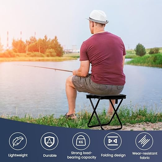Folding Stool, Mini Outdoor Camping Stool, Portable Small Foldable Lightweight Hunting Seat with Zippered Carrying Bag, Folding Slacker Chairs for Fishing Travelling Picnics-1PCS (Foldable Table)