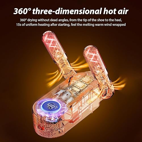 Electric Shoe Dryer Constant Temperature Shoe Dryer Timer and Handle Foot Dryer Electric Boot Warmer for Gloves Footwear Dryers Folding Design and Smart Panel