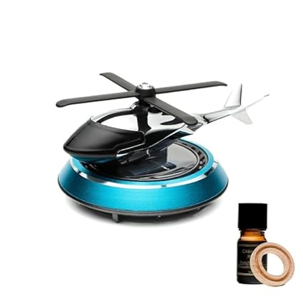 Solar Powered Helicopter for Car Accessories for Dashboard with Aroma Diffuser for Car interior Dashboard Helicopter Solar Car Accessories  Oil, Ocean, Pack fo 1