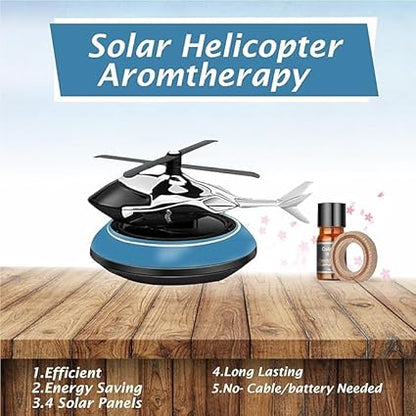 Solar Powered Helicopter for Car Accessories for Dashboard with Aroma Diffuser for Car interior Dashboard Helicopter Solar Car Accessories  Oil, Ocean, Pack fo 1