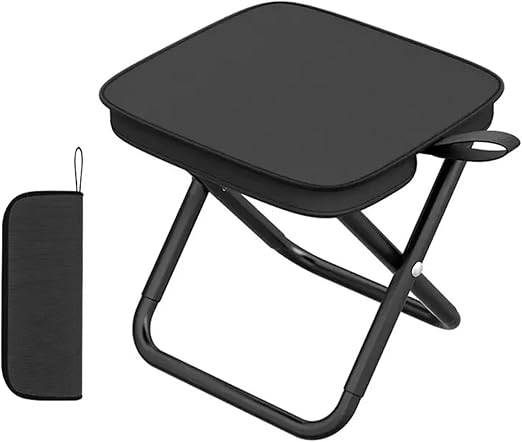 Folding Stool, Mini Outdoor Camping Stool, Portable Small Foldable Lightweight Hunting Seat with Zippered Carrying Bag, Folding Slacker Chairs for Fishing Travelling Picnics-1PCS (Foldable Table)