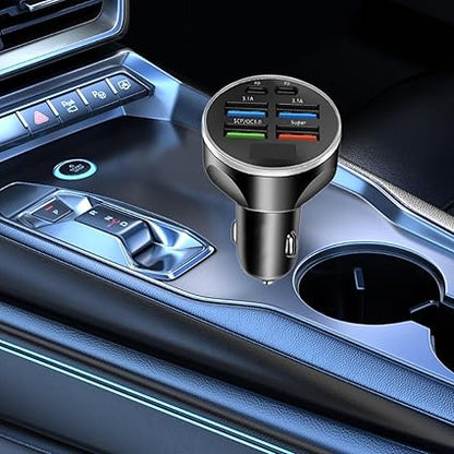 120W Car Charger Adapter Safe 12V-24V DC Auto Accessories 6 in 1 Multi Ports | Cell Phones & Accessories | Cell Phone Accessories | Chargers & Cradles