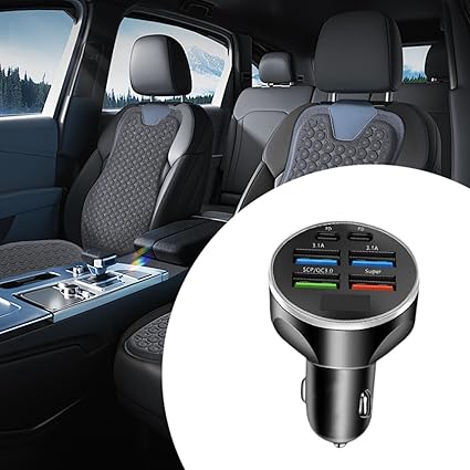 120W Car Charger Adapter Safe 12V-24V DC Auto Accessories 6 in 1 Multi Ports | Cell Phones & Accessories | Cell Phone Accessories | Chargers & Cradles