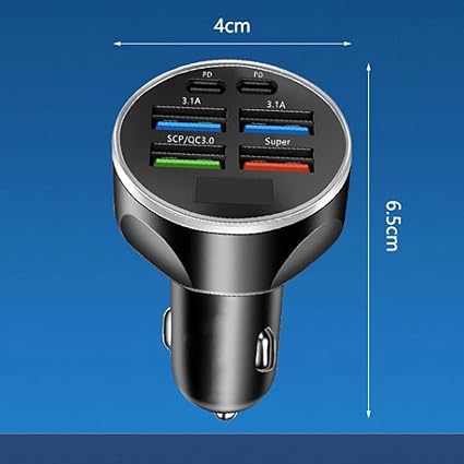 120W Car Charger Adapter Safe 12V-24V DC Auto Accessories 6 in 1 Multi Ports | Cell Phones & Accessories | Cell Phone Accessories | Chargers & Cradles