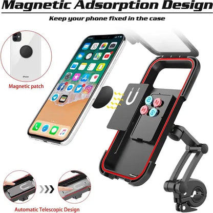 Bike Phone Mount Waterproof Smartphone Holder For 4 - 7 inches Smartphones| 360 Rotation - Black