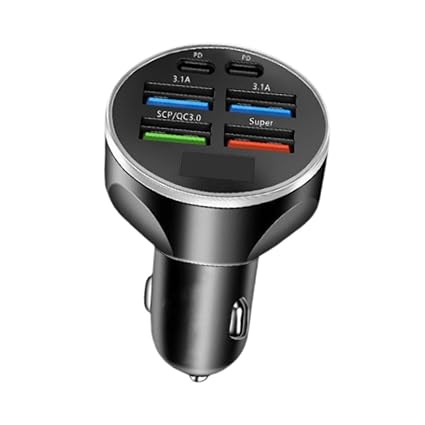 120W Car Charger Adapter Safe 12V-24V DC Auto Accessories 6 in 1 Multi Ports | Cell Phones & Accessories | Cell Phone Accessories | Chargers & Cradles