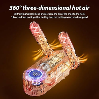 Electric Shoe Dryer Constant Temperature Shoe Dryer Timer and Handle Foot Dryer Electric Boot Warmer for Gloves Footwear Dryers Folding Design and Smart Panel